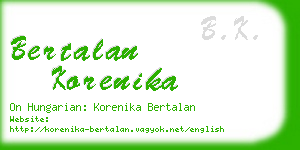 bertalan korenika business card